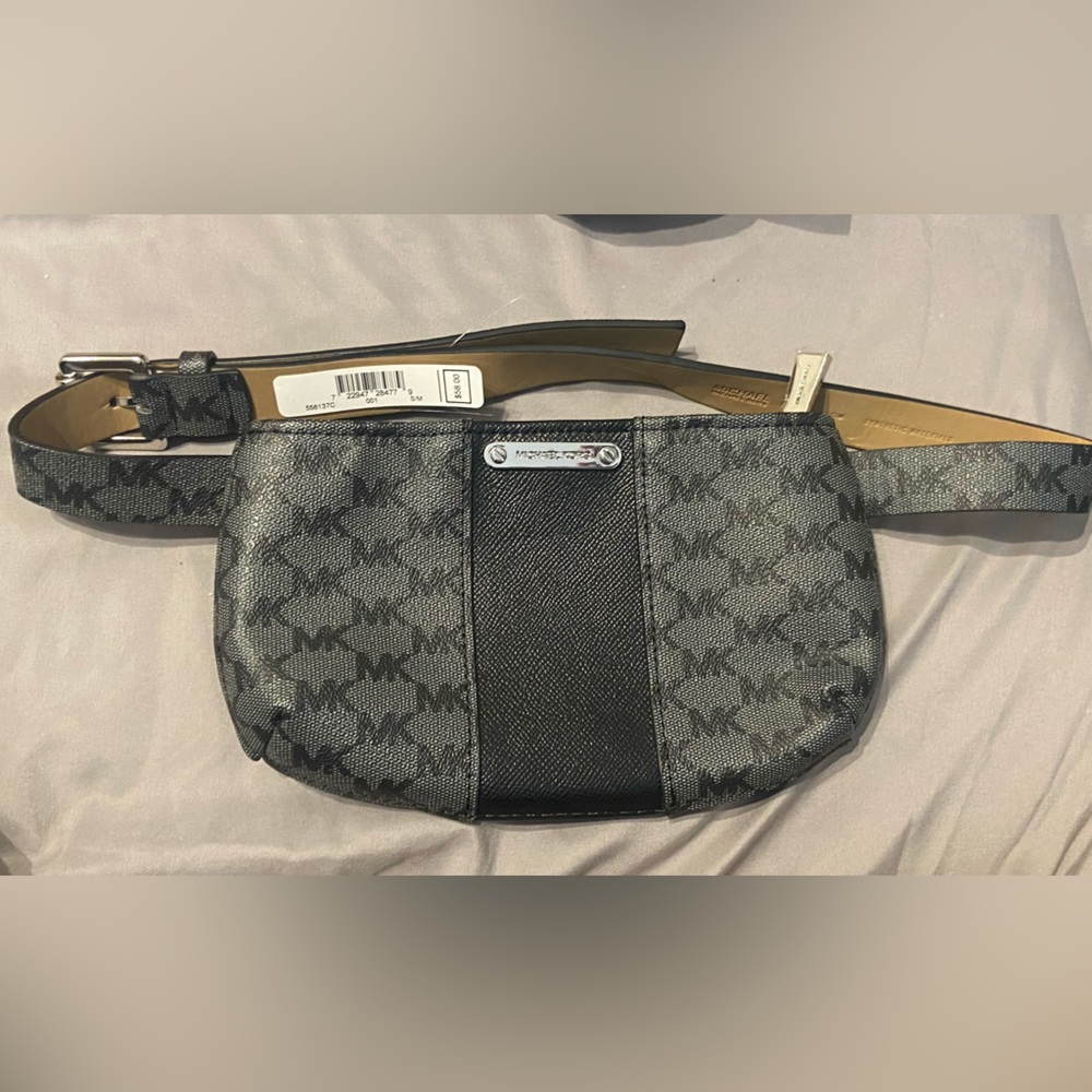 A Grey, Black and Silver Micheal Kors Fanny Pack